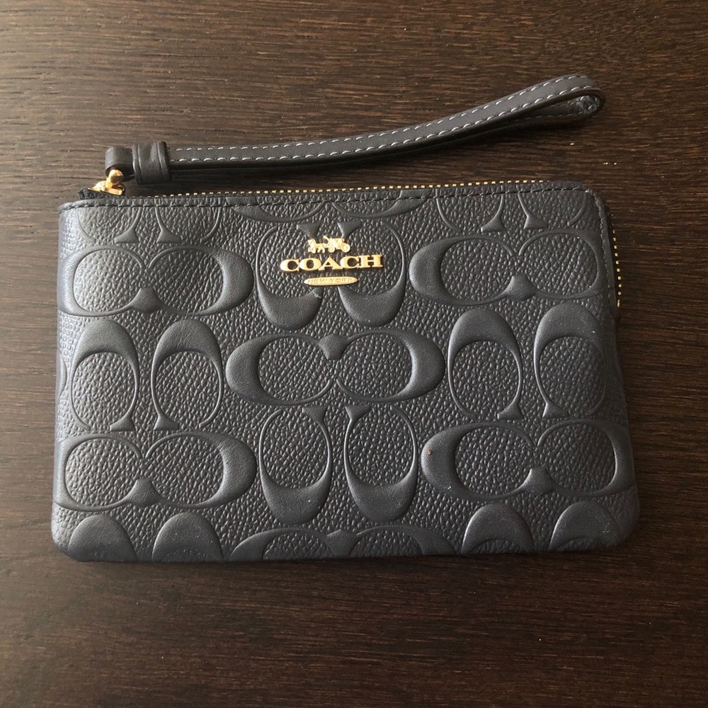 Coach Black Embossed wristlet - NWOT